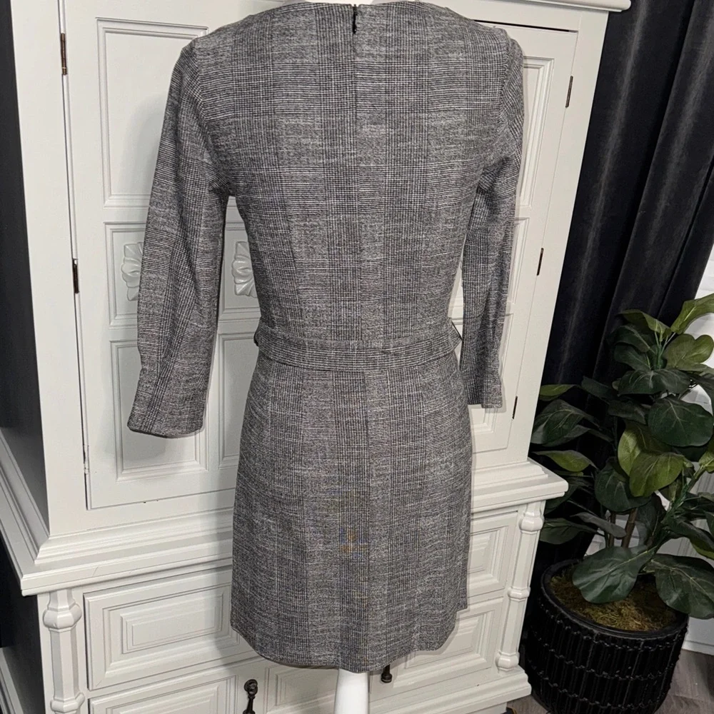 H&M Elegant Gray Plaid Dress Size XS